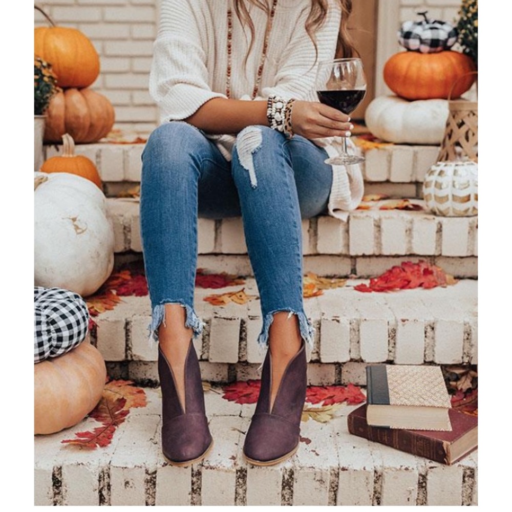 NWT Eggplant/wine colored faux leather booties